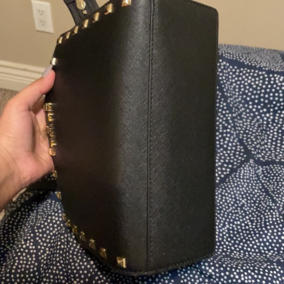 Michel kora black with gold studs crossbody bag - Picture 5 of 5